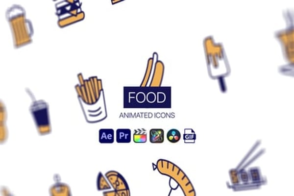 Food Animated Icons - Cooking Food Motion Icons Animation Pack