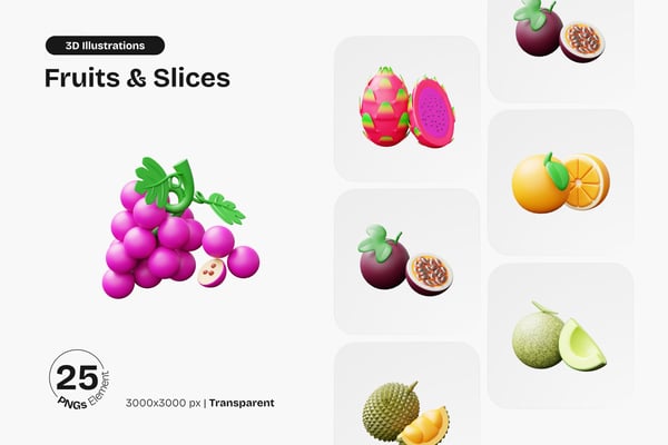 Fruits 3D Icon Pack