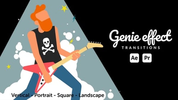 Genie Effect Transitions for After Effects & Premiere Pro | 12 UI Animations