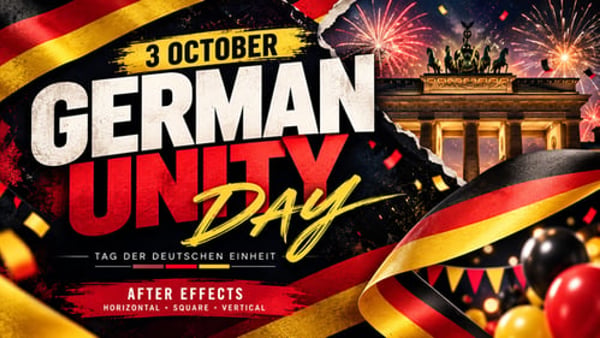 German Unity Day Animated Titles for After Effects – 3 October Celebration