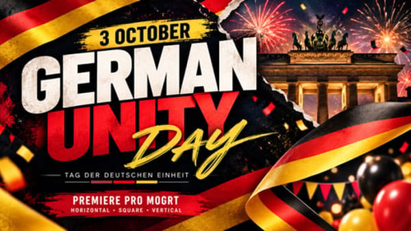 German Unity Day Animated Titles for Premiere Pro MOGRT – 3 October Celebration