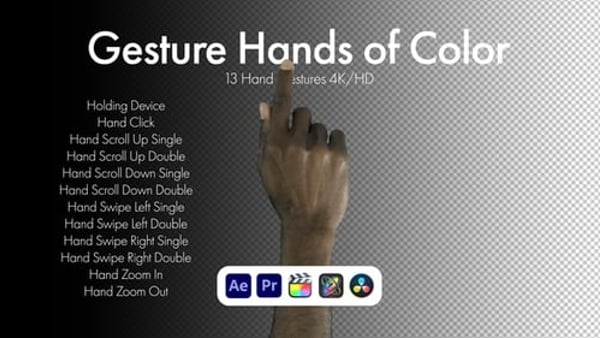 Gestures Hands of Color - Diverse Hand Gesture Effects Pack