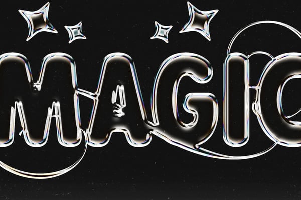 Glass Chrome Text Effect