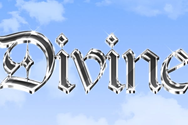 Glass Chrome Text Effect