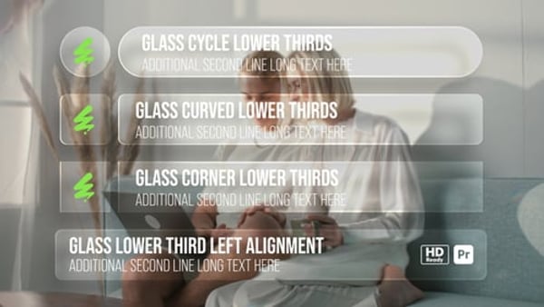 Glass Lower Thirds for Premiere Pro – Modern Transparent Titles and Minimal Video Overlays