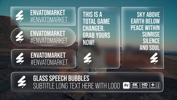 Glass Speech Bubbles for Premiere Pro Transparent Glass Message Bubble Animations for Modern Videos
