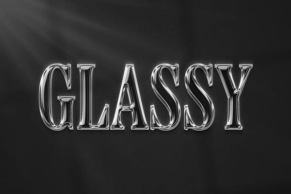 Glassy Text Effect - Clear Crystal Typography PSD Template