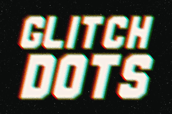 Glitch Dots Text Effect