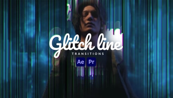 Glitch Line Transitions for After Effects & Premiere Pro – MOGRT Distortion Pack