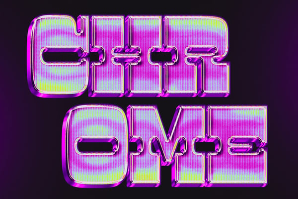 Glitchy Chrome Text Effect