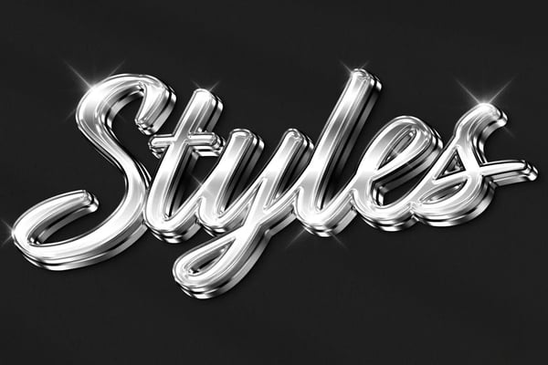Glossy Chrome Text Effect