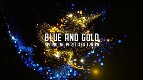 Gold and Blue Particles Trails