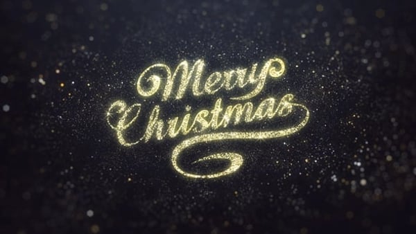 Gold Merry Christmas Greeting