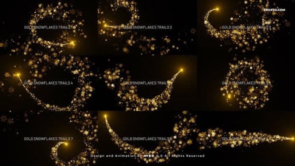 Gold Snowflakes Trails