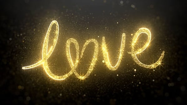 Gold Valentine Love Background