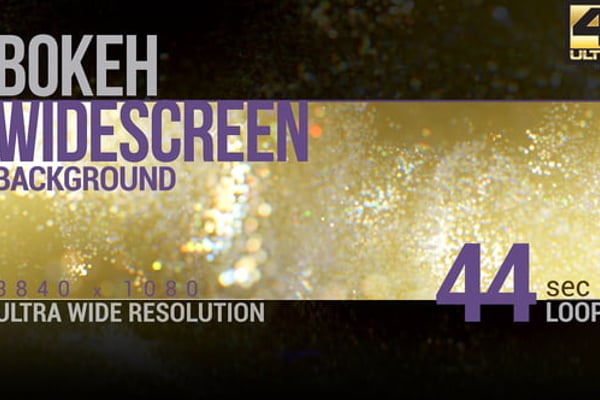Golden Glitter Bokeh Widescreen Background 4K
