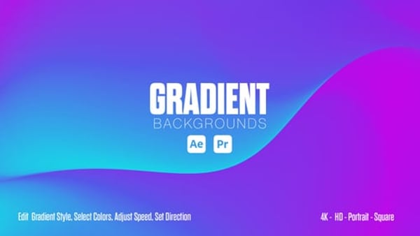 Gradient Backgrounds – Customizable 4K/HD Motion Backdrops for After Effects & Premiere Pro