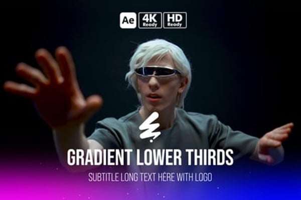 Gradient Lower Thirds – Modern Animated Title Bar Motion Pack
