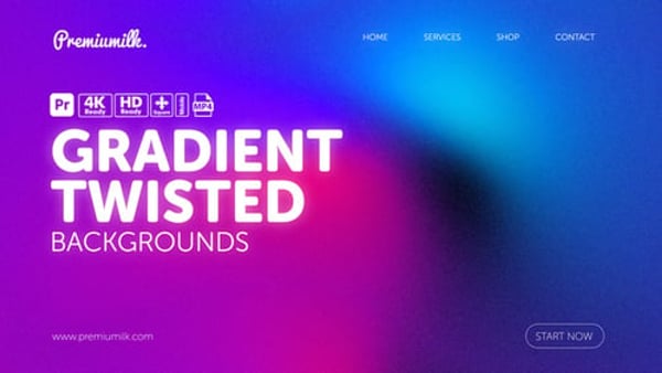Gradient Twisted Backgrounds for Premiere Pro – Abstract Color Swirls and Modern Design