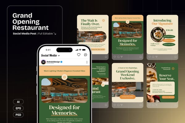 Grand Opening Restaurant - Instagram Post
