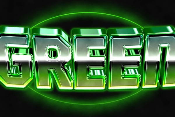 Green Chrome Text Effect