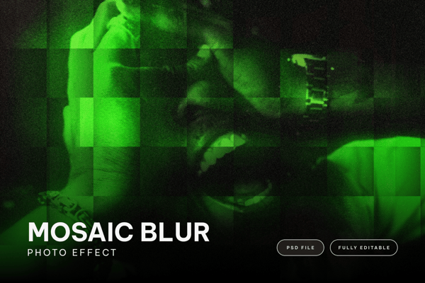 Green Mosaic Blur Photo Effect 