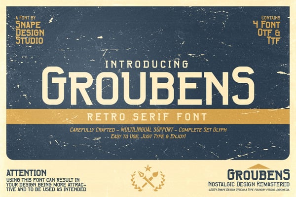 Groubens - Retro Sans Serif Font