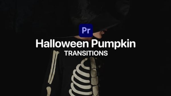 Halloween Pumpkin Transitions for Premiere Pro MOGRT – 12 3D Effects