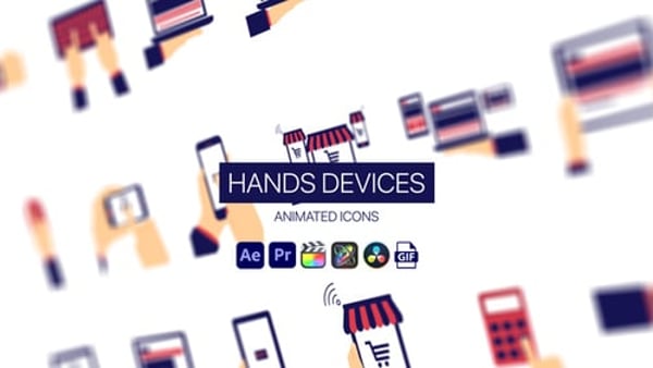 Hands Devices Animated Icons - Touch Screen Device Hand Motion Icons Pack