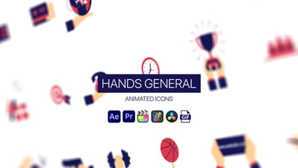 Hands General Animated Icons - Hand Gesture Motion Icons Animation Pack