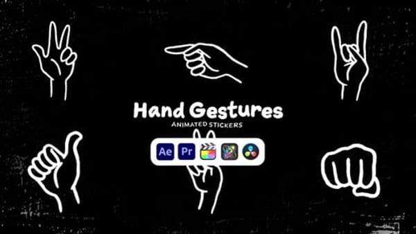 Hands Gestures Animated Stickers - Hand Sign Social Media Animation Pack