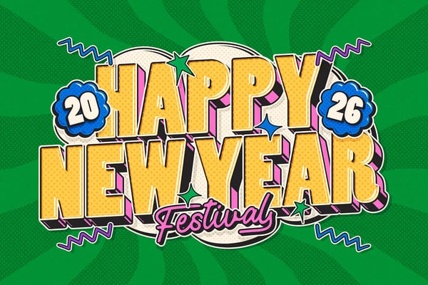 Happy New Year Festival Text Effect - PSD