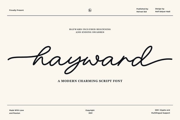Hayward Modern Charming Script Font