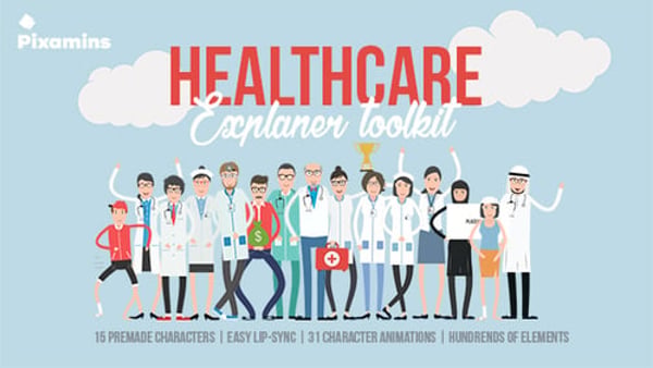 Healthcare Explainer Toolkit for After Effects – 15 Characters & Lip-Sync