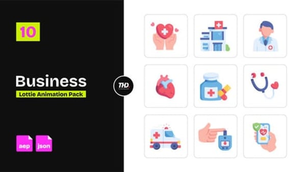 Healthcare Icons Pack | After Effects & Lottie Animation
