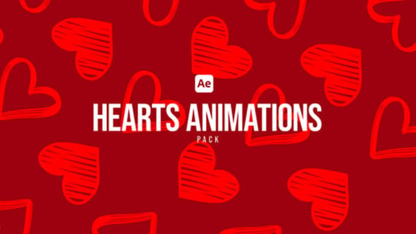 Heart Animations Pack - Love Reaction Motion Graphics Pack