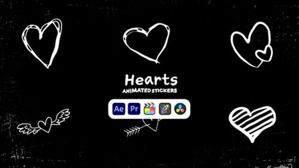Hearts Animated Stickers - Love Reaction Social Media Animation Pack