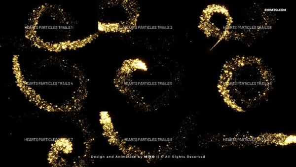 Hearts Particles Trails