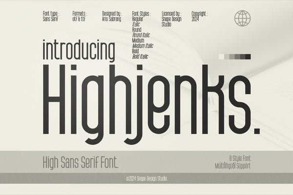 Highjenks - High Sans Serif Font