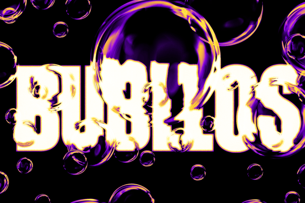 Holographic Bubble Text Effect