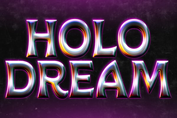 Holographic Text Effect