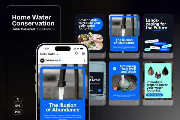 Home Water Conservation Social Media Templates