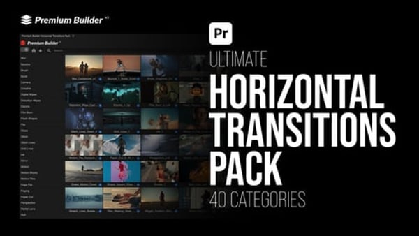 Horizontal Transitions Pack for Premiere Pro - Dynamic Seamless Transition Effects Collection