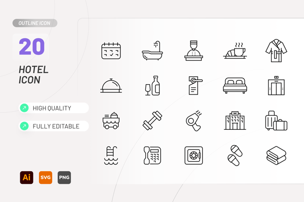 Hotel Line Icon
