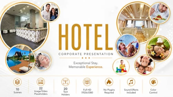 Hotel Promo Presentation for After Effects with 22 Media Placeholders*