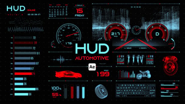 HUD Automotive for After Effects - Car Dashboard HUD Motion Graphics Pack