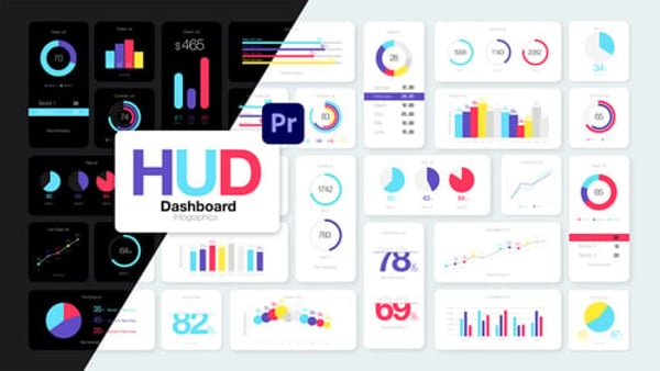 HUD Dashboard Infographics for Premiere Pro - Data Interface Motion Graphics Pack