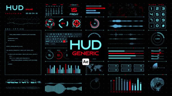 HUD Generic for After Effects - Futuristic HUD Interface Motion Graphics Pack