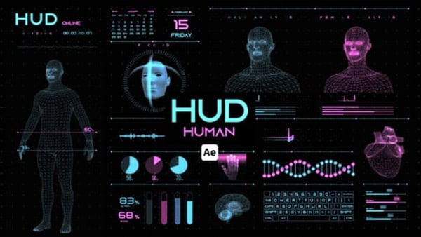 HUD Human for After Effects - Human Body Scan HUD Motion Graphics Pack