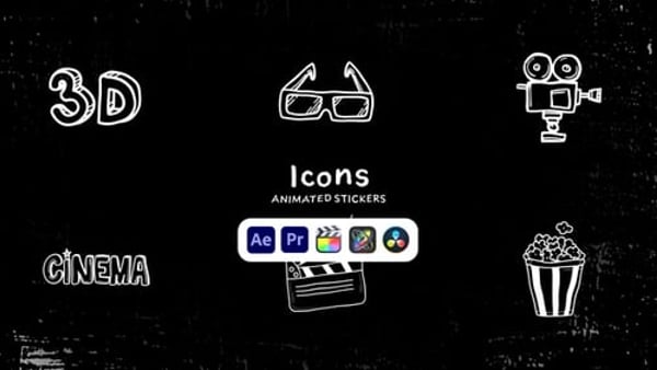 Icons Animated Stickers - Modern Social Media Icon Animation Pack